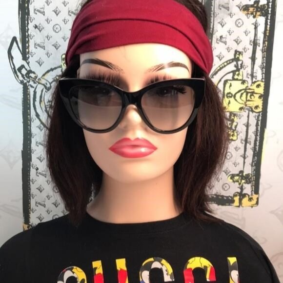 New ✨ Authentic Gucci GG0460S 001 Cat-Eye Sunglasses – Black Frame with Grey Gra - Picture 1 of 10